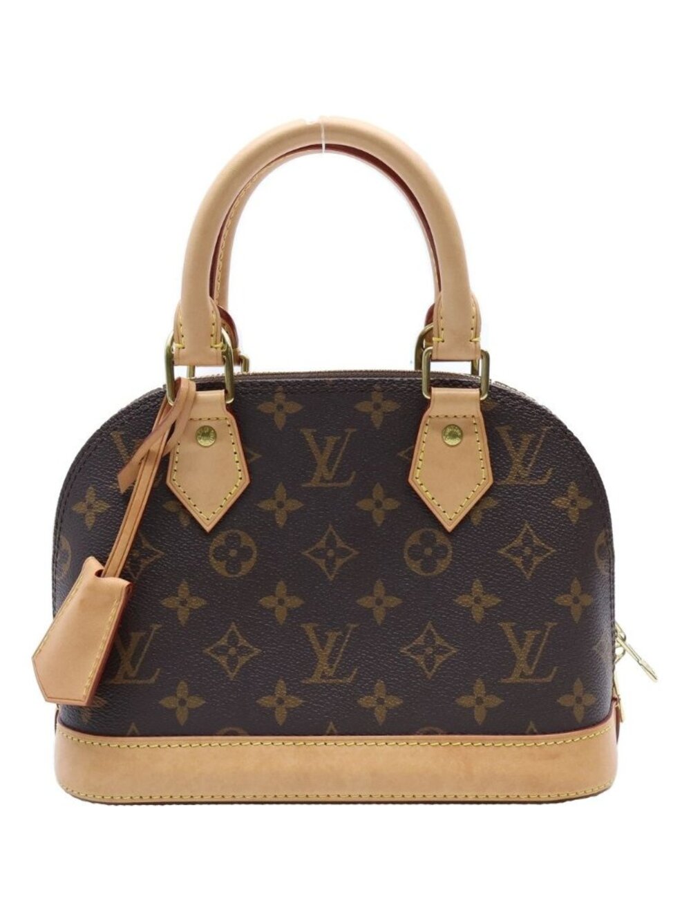Louis Vuitton Monogram Alma BB 2-Way Shoulder Bag Brown Leather Gold